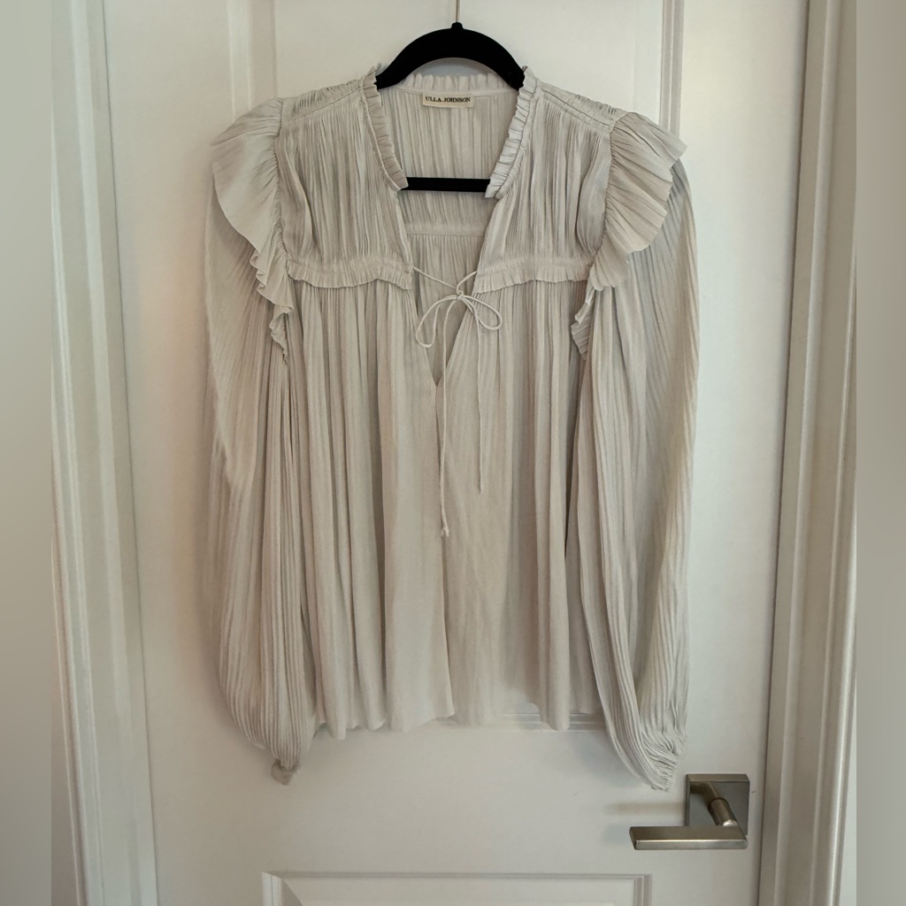 Ulla Johnson Cream Pleated Women's Top